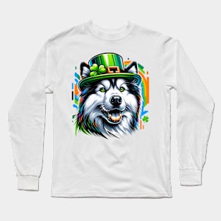 Yakutian Laika Celebrates St Patrick's Day with Style Long Sleeve T-Shirt